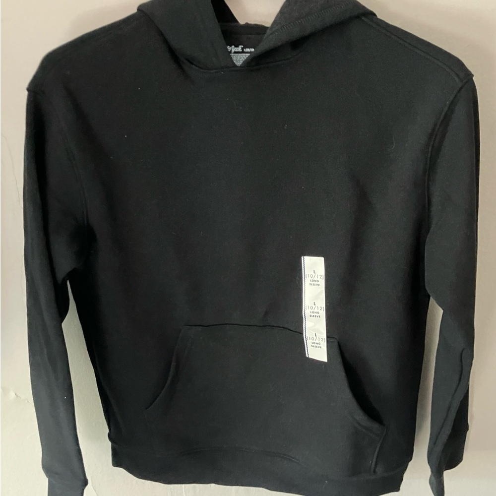 BNWT Cat & Jack Black Hoodie Sweatshirt (Boys Size 10/12)